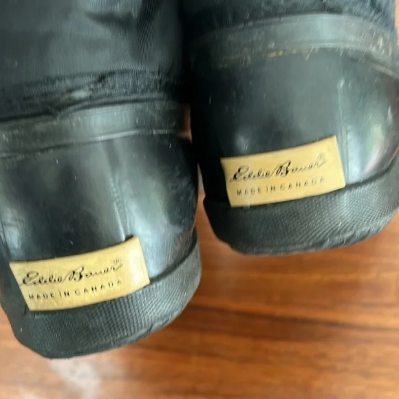 Eddie Bauer Sorel Womens Black Lace Fur Up Snow Boots Size US 7 - Like New - Picture 6 of 10